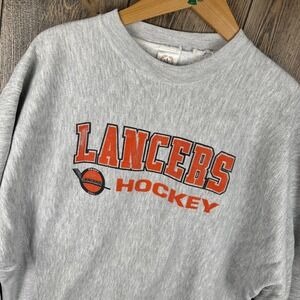 USHL Omaha Lancers Hockey Sweatshirt Mens XL Grey Pullover Graphic BAC Premier